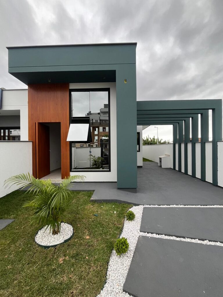 Foto 2 de Casa geminada – fachada moderna