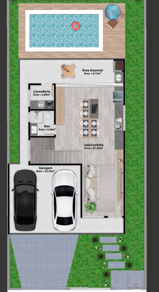 Foto 3 de Casa com ótimo espaço interno e piscina